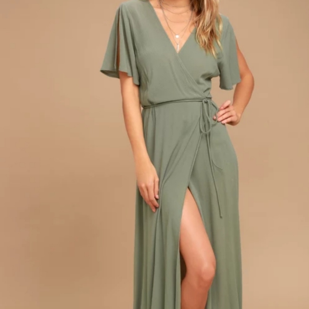 Olive wrap dress